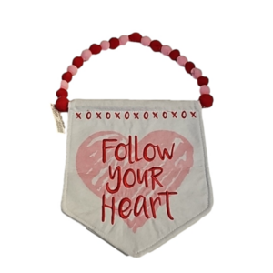 HOLIDAY HOME "XOXO Follow Your Heart" Felt PomPom Banner